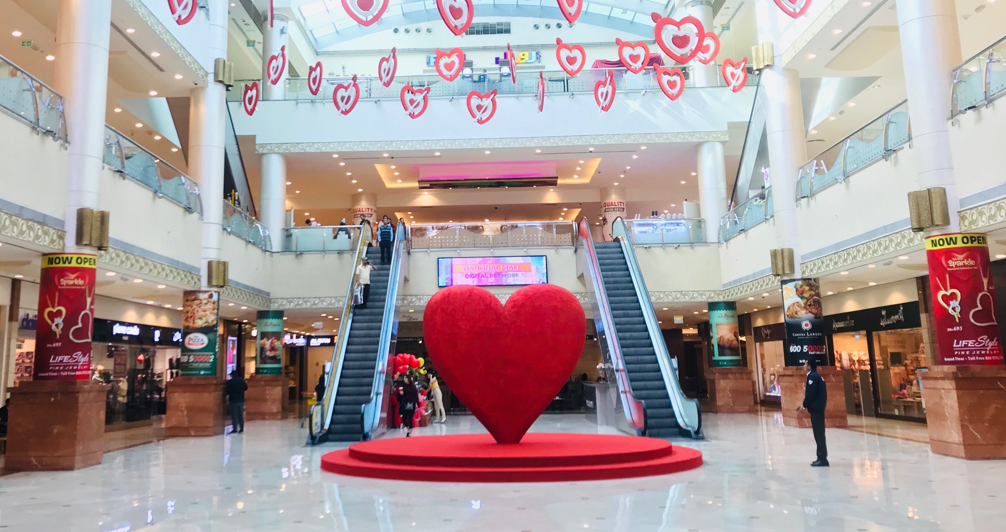 valentines day shopping mall